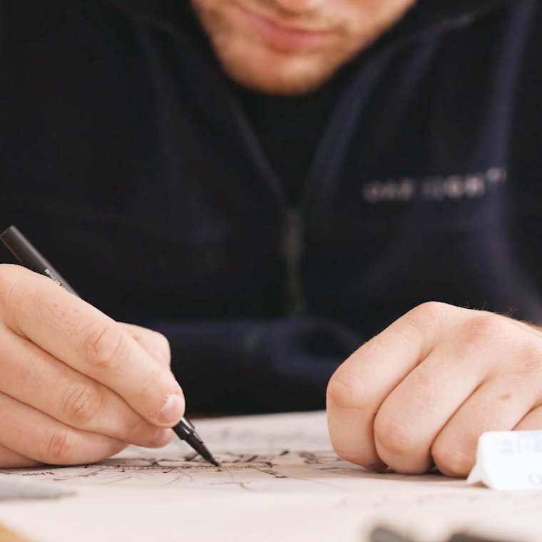 Person checking building regulations