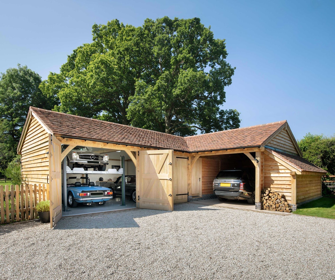 Bespoke oak garage